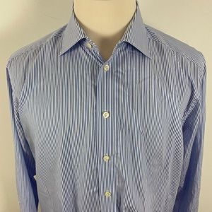 ETON Contemporary pinstripe stripe cotton button up dress shirt 17-43